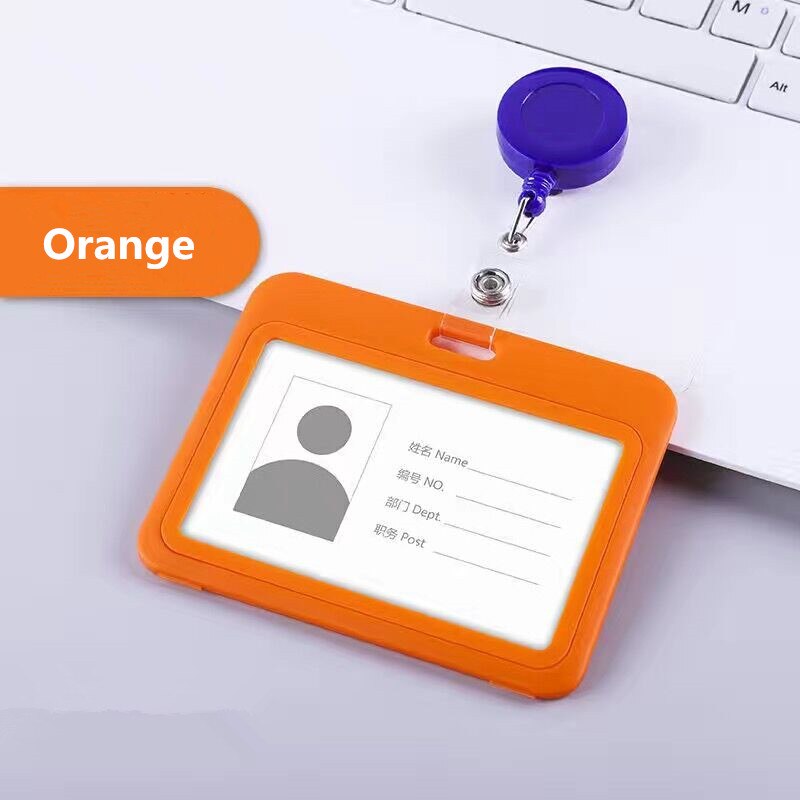 Work Office Name Card Badge Reel Student Nurse Exhibition ID Name Card Badge Holder With Metal Clip Office Supplies: Orange
