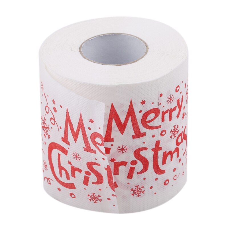 1 Roll Santa Claus Printed Merry Christmas Toilet Paper Tissue Table Room Decor Christmas Party Ornament DIY Craft Paper