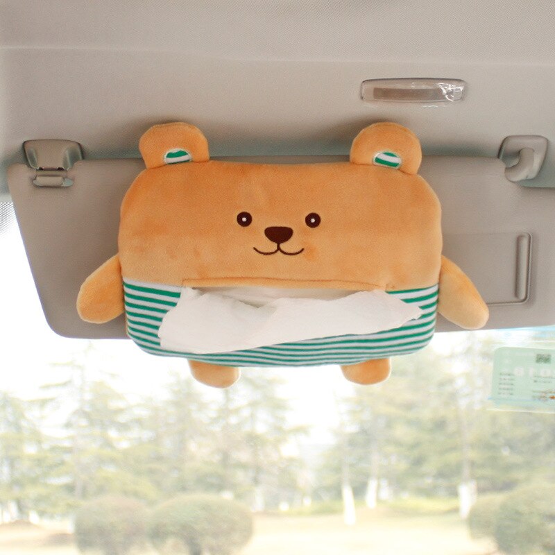 Car cartoon tissue box cartoon storage box tissue pumping storage box cute car tissue bag: Little Bear