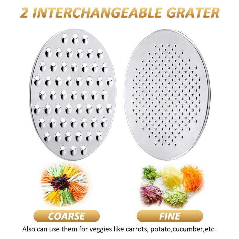 Cheese Grater with Food Storage Container Vegetable Chopper Shredder for Hard Soft Cheeses Kitchen Supplies UND