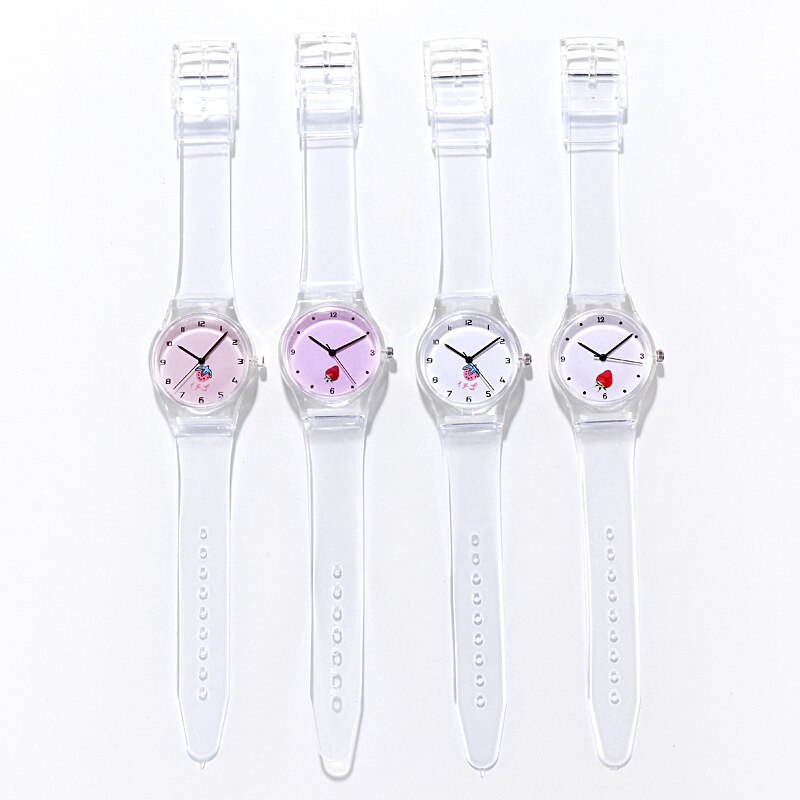 Children's Cartoon Watch Baby Hour Safety Silicone Watchband Kids Clock Waterproof Boy Transparent School Student XX3081