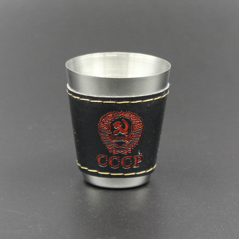 Przenośny skórzany pokrowiec alkoholu akcesoria podróży kemping kubki 30ML 4 sztuk zestaw kubków materiały zewnętrzne wina szklanki robić Whisky lub piwa