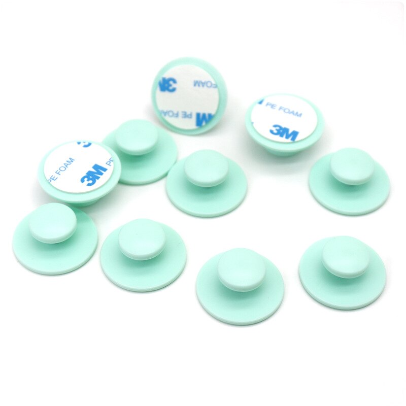 Schranktürgriffe - 3er Set - Selbstklebend - ABS Kunststoff - Möbel Schubladen Griffe: green