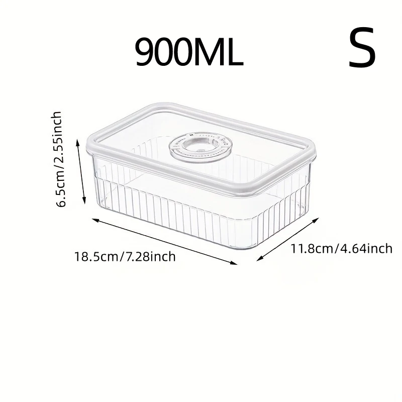 Transparent Refrigerator Food Storage Container Timing Fresh Vegetable Fruit Basket Kitchen Organizer Sealed Box For Freezer: black