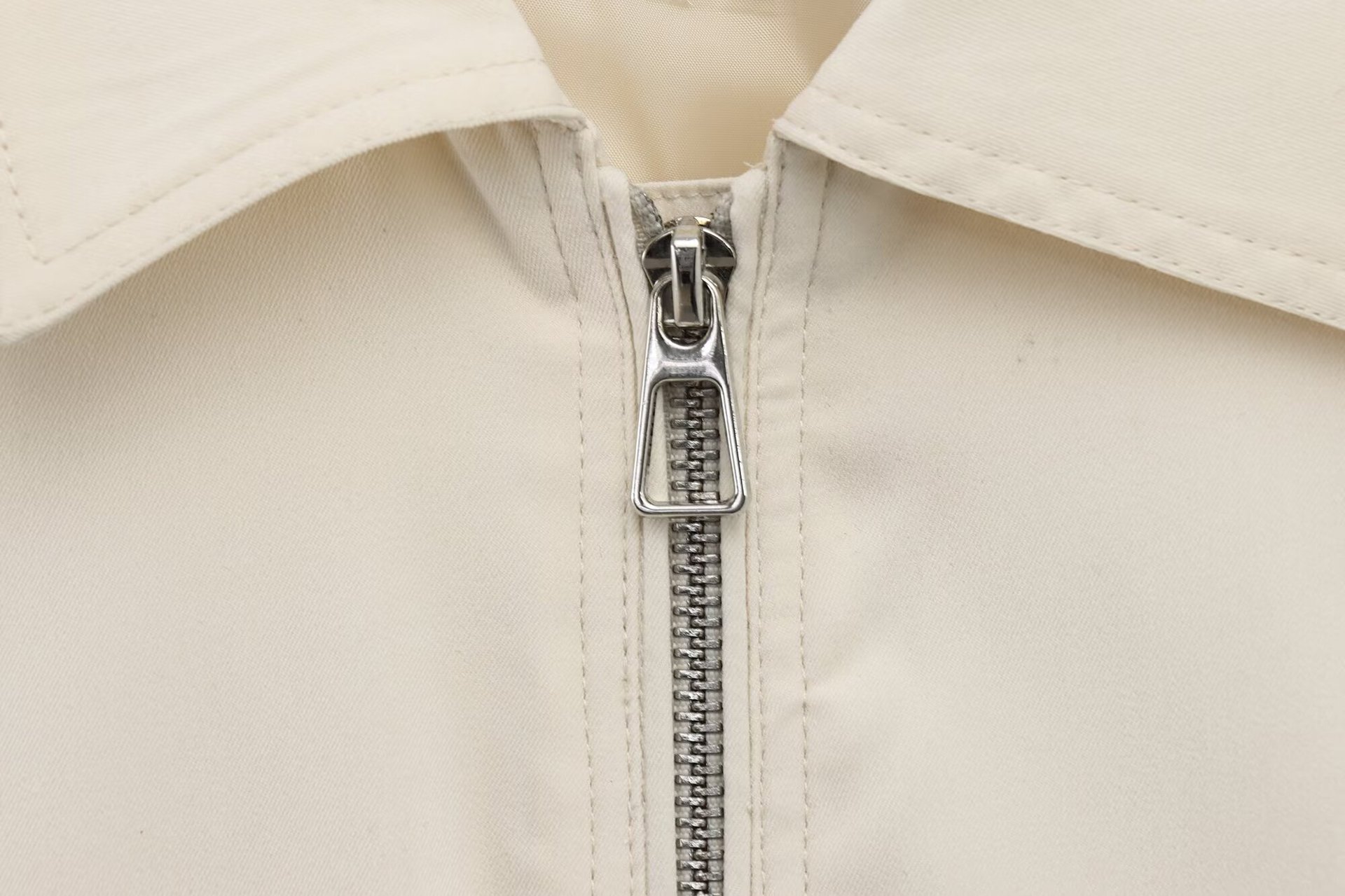 Efterårsfrakker med nedadgående krave damejakker street casual top langærmet lynlåsjakke dame