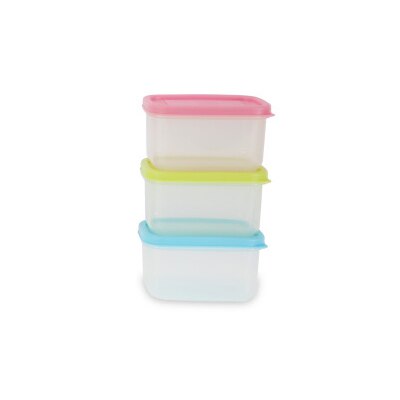 Stables pp plast rotert lokk mat oppbevaringsglass kjøkken krydder kjøleskap frukt små beholdere med lokk oppbevaringskrukke arrangør: 3 stk 200ml