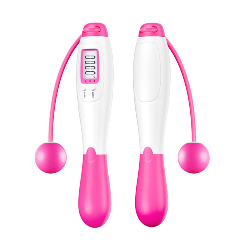 Abs Draadloze Springtouwen Tellen Springtouw Draadloze Skip Touw Draagbare Oefening Jumping Touw Workout Speelgoed: pink white