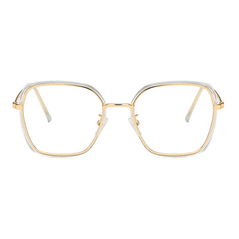 ALOZ MICC-gafas transparentes para mujer, lentes con montura de Metal, óptica, cuadrada, Q755: Clear-Gold