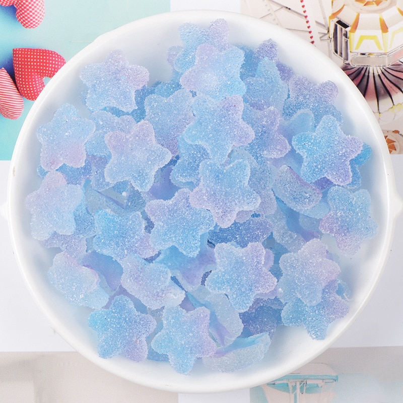 Boxi5pcs/10 Stks/pak Slime Charms Resin Star Additieven Benodigdheden Diy Kit Filler Decor Voor Pluizige Clear Cloud Slime Klei