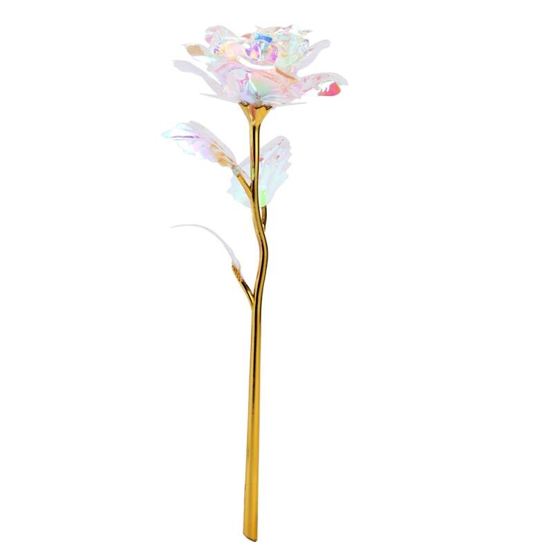 Valentine's Day Mother's Day Box 24K Foil Plated Rose Gold Flower Forever Love Wedding Decor Lighting Rose: without lamp