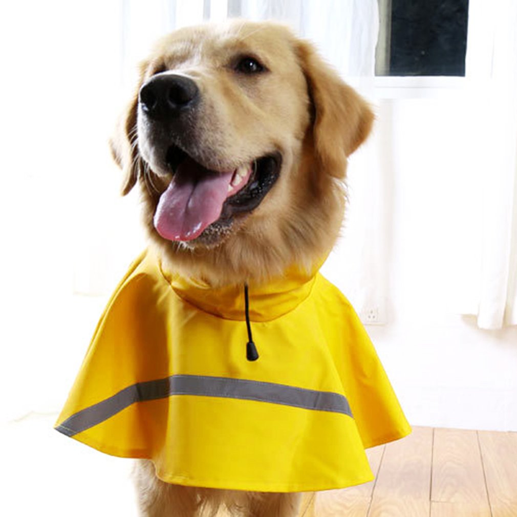 Vandtæt hundetøj letvægts regnjakke poncho med reflekterende strimmel regnfrakke til hunde i stort format sne forsvar