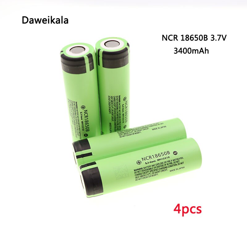 Daweikala For Original Japan imports 18650 battery NCR18650B 3.7V 3400mAh battery Rechargeable Li-ion 3.7v battery
