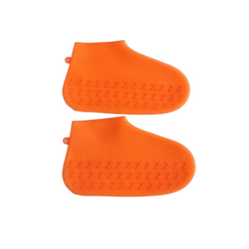 Reusable Elastic Silicone Overshoes Waterproof Shoe Cover Non-Slip Rain Socks Shoe Protectors Unisex Shoes Outdoor Protection: Orange / S