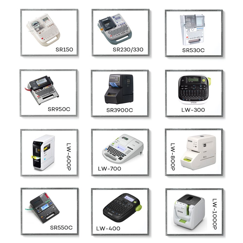 Satin Ribbon Labeling Tapes 12mm*5m SFR12BK SFR12PK SFR12KZ SFR12NZ SFR12RZ Compatible Epson KingJim Label Printer LW-300 LW-700