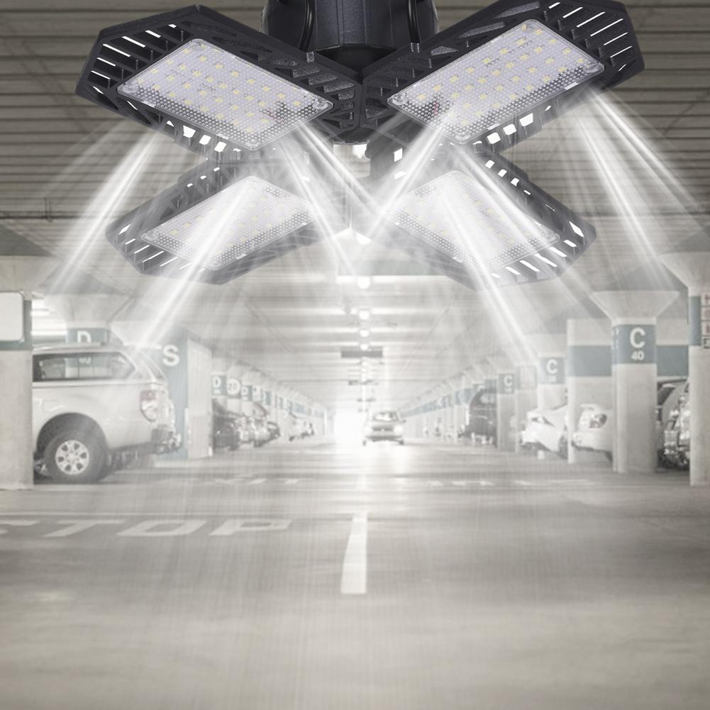 100W LED Garage Light Folding Ultra-thin Mining Lamp Floodlight Deformable Led Ceiling Light for Parking Lot Warehouse Workshop