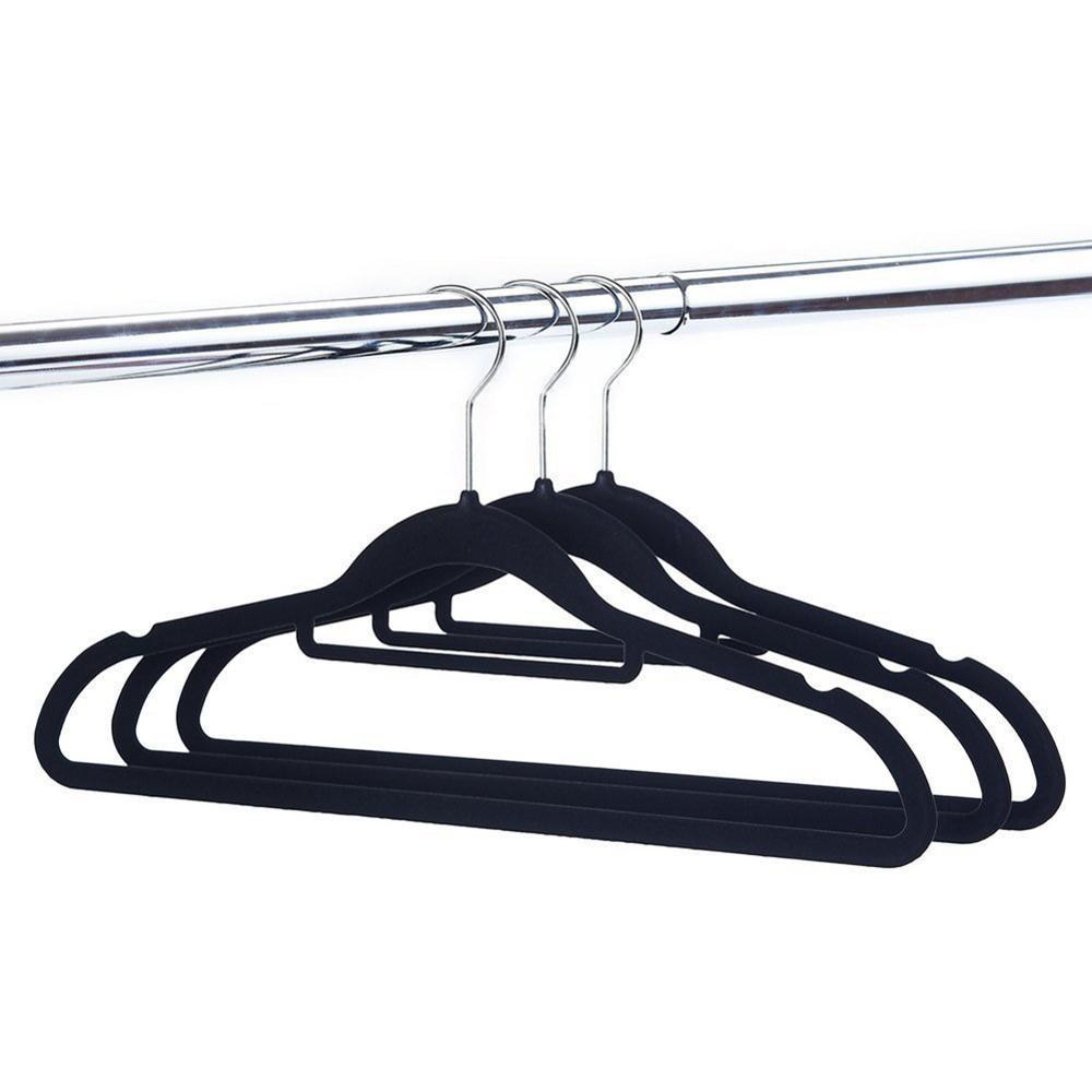 Flocking Hanger Non-slip Plastic Flocking Velvet Coat Flocked Custom Hanger Seamless Drying Rack Newest
