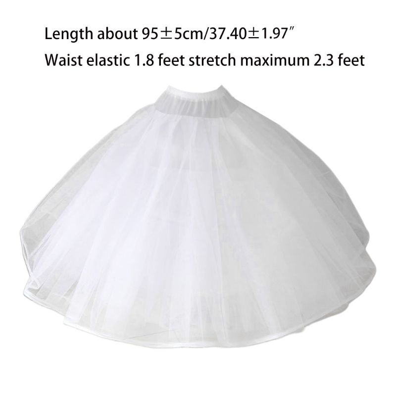 Mujer 8 capas tul vestido de novia enaguas vestido de novia sin anillos noche Prom crinolina medio resbalón inflado Underskirt