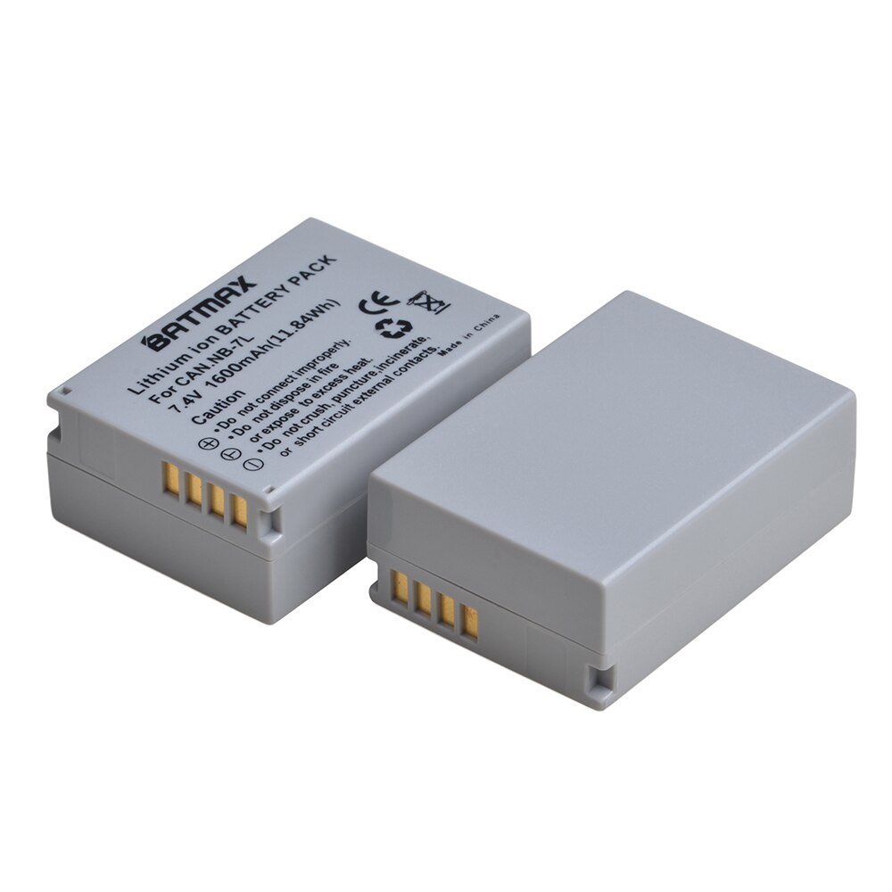 Batmax NB-7L NB7L 1600mAh Battery akku +Digital Wall Charger for Canon PowerShot G10 G11 G12 SX30IS