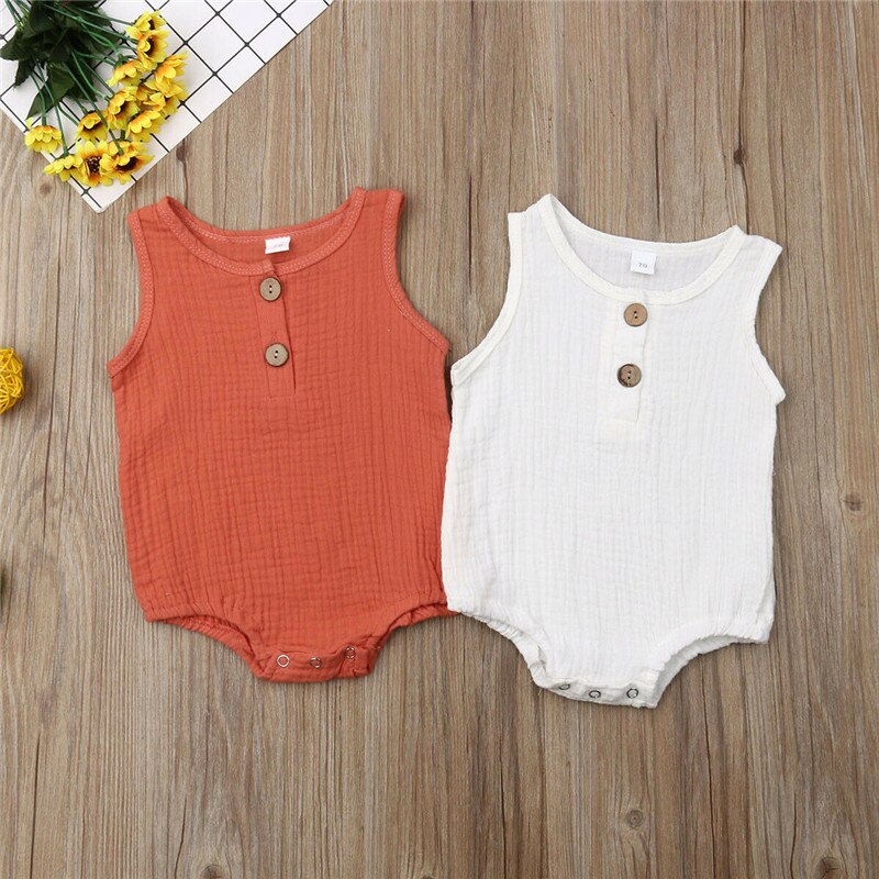 Infants Baby Boy Girl Button Bodysuit Jumpsuit Summer Clothes Set