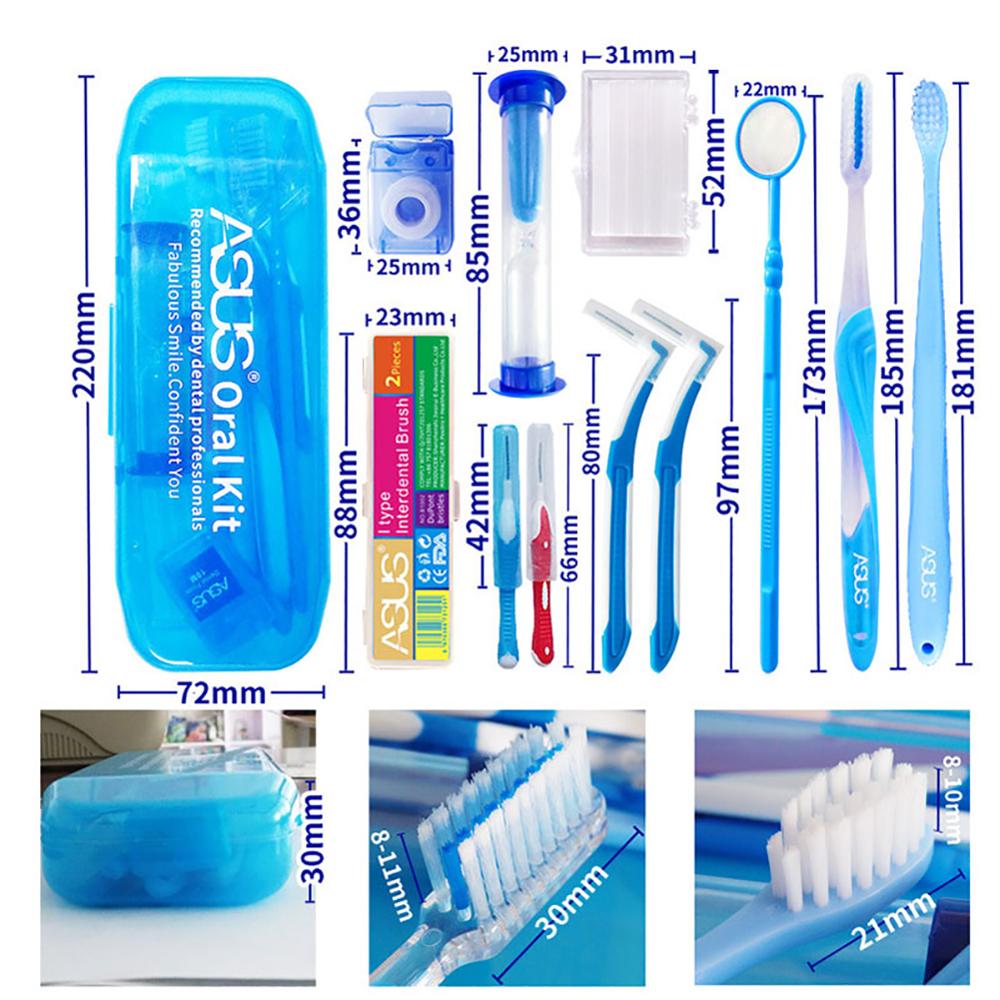 Orale Schoon Gereedschap Orthodontische Mondverzorgingskit Tandenborstel Mond Spiegel Interdentale Borstel Dental Floss Orthodontische Schoon Pak