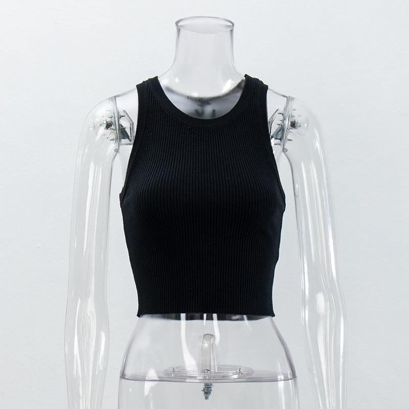 Women Sexy Tank Tops Stretch Top Female Orange Color Women Summer Camisole White Black Clothes For Women Khaki Clothes: black