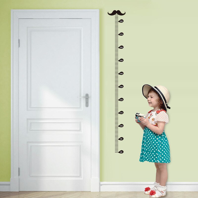 Self Adhesive Children Height Measure Stickers Funny Growth Chart Carved Decal Baby Height Stadiometer Gauge PVC Mural Removable: 01