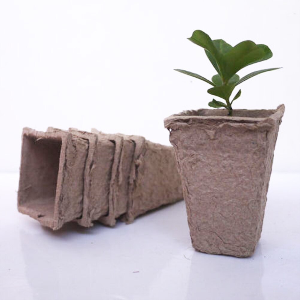 100Pcs/Set Garden Nursery Disposable Germination Paper Pulp Cultivation Starters Cup Biodegradable Peat Pots #20