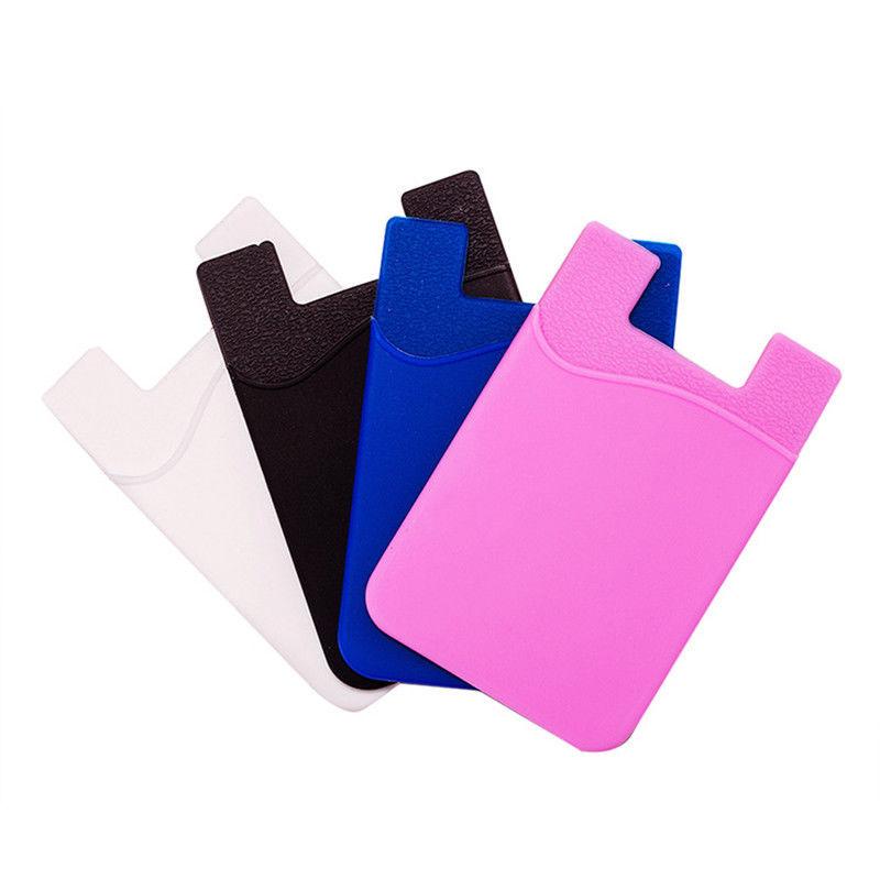 Dubbele Zak Elastische Stretch Siliconen Mobiele Telefoon Id Credit Kaarthouder Sticker Universal Wallet Case Card Houder Voor Telefoon