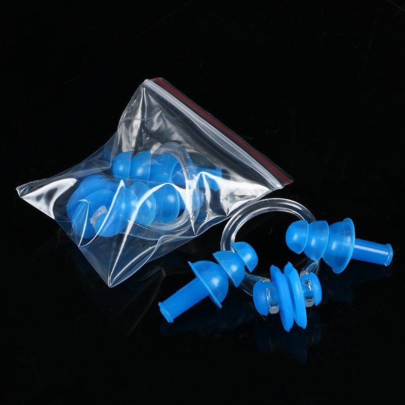 4 @ # Zachte Oordopjes Zwemmen Siliconen Waterdicht Stofdicht Oordopjes Duiken Watersport Zwemmen Anti-noise Accessoires: Blue 1Set