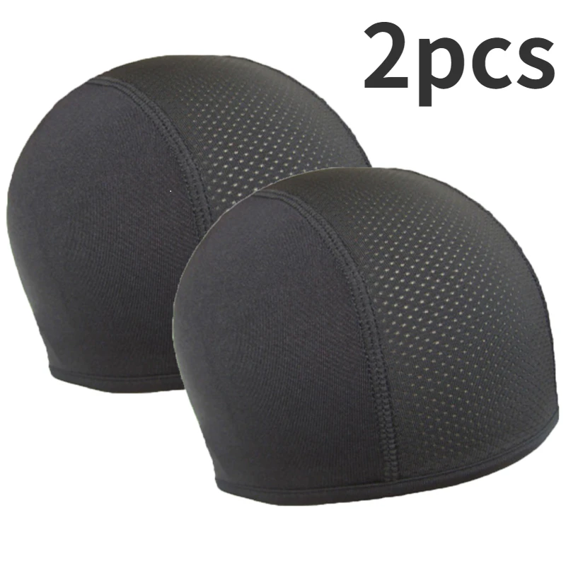 Gorro interior para casco de motocicleta, gorro transpirable de secado rápido para carreras, gorro para Motor de Motocross, pasamontañas para invierno, 1/2 Uds.: Negro
