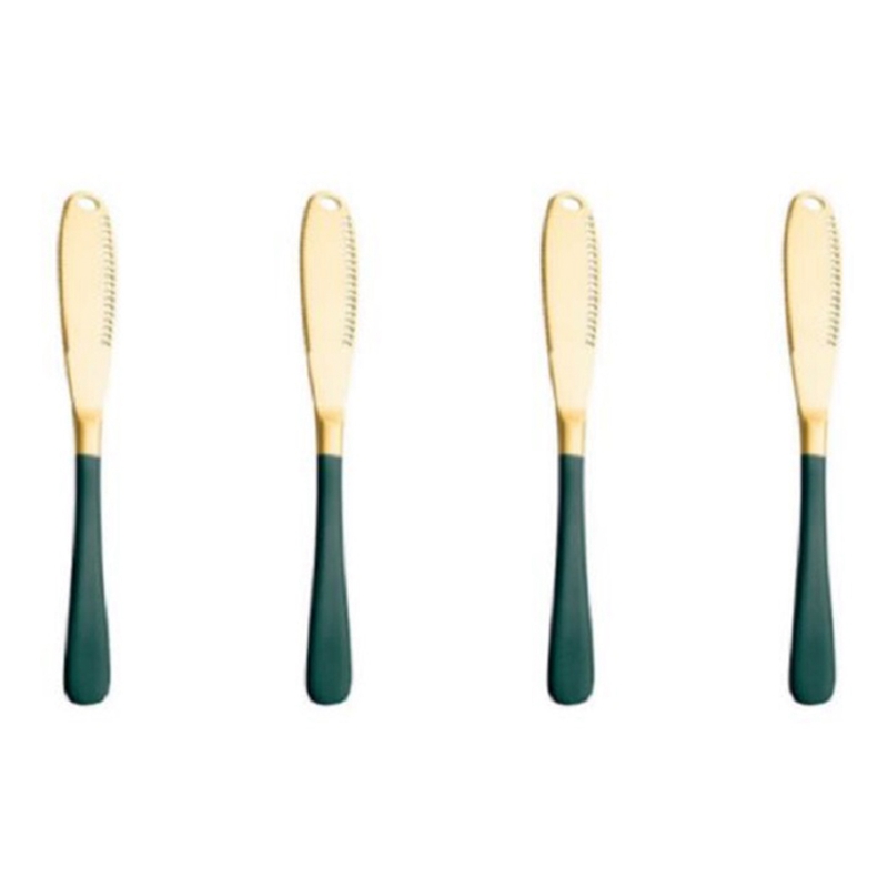 Butter Knife with Hole Cheese Dessert Jam Knife Cutlery Tool Bread Knife Tableware String Cheese Sticks 4Pcs: Burgundy