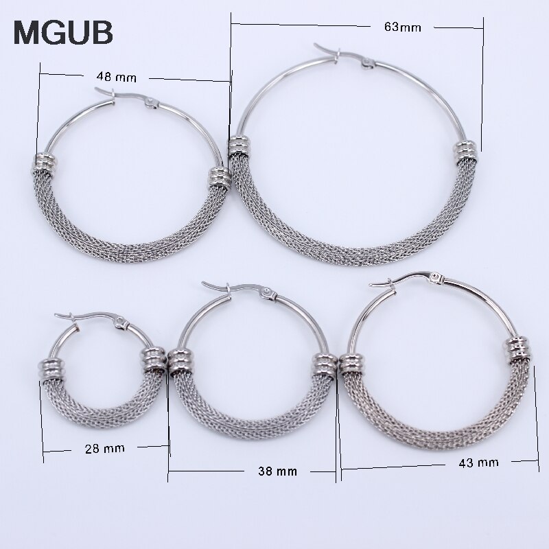 Boucles d'oreilles en forme de grand cerceau de couleur or 28MM-63MM, bijoux en acier inoxydable, Style cercles, tendance, pour femmes