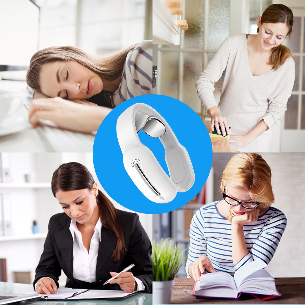 Slimme elektrische nek- en schoudermassager met lage frequentie magnetische therapie, puls, pijnverlichting, ontspanningssport, mannen en vrouwen.