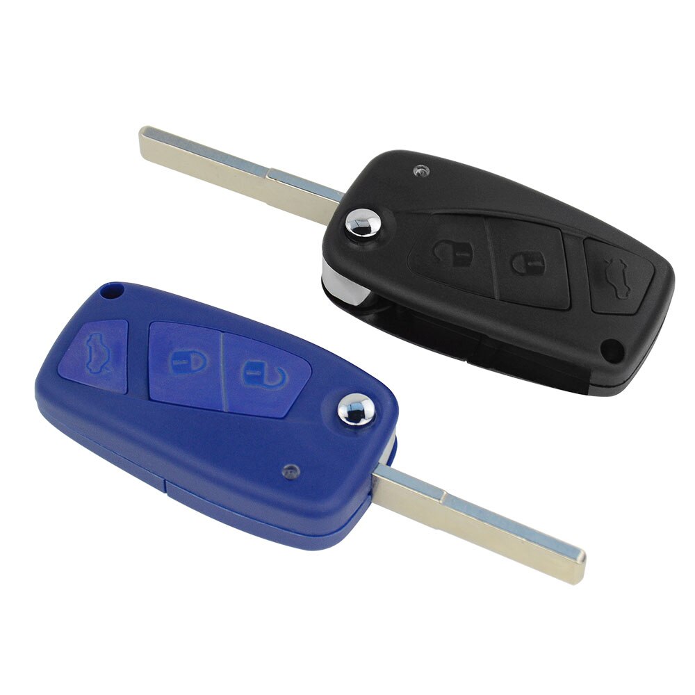 OkeyTech 3 Button Flip Folding Remote Car Key Shell Case For Fiat Punto Ducato Iveco Stilo Panda Doblo Bravo Replacement Fob Pad
