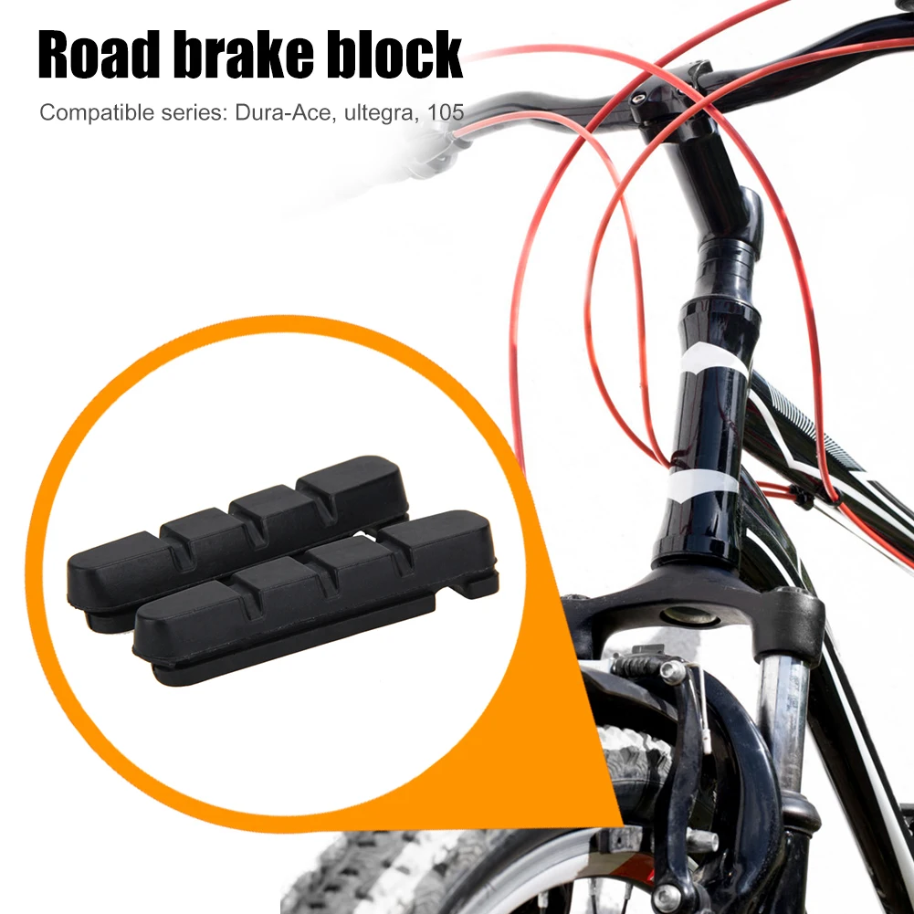 1-5 pares de pastilhas de freio de bicicleta de estrada, sapatas de freio, blocos de borracha de substituição para suporte de sapato shimano br, peça de casco de freio de ciclo
