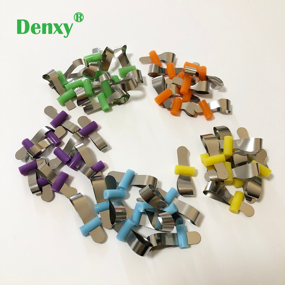 Bandes de Matrice dentaire en métal, 50 pièces/boîte, automatrice dentaire sans retenue avec casier, Matrice sectionnelle profilée, double Matrice antérieures