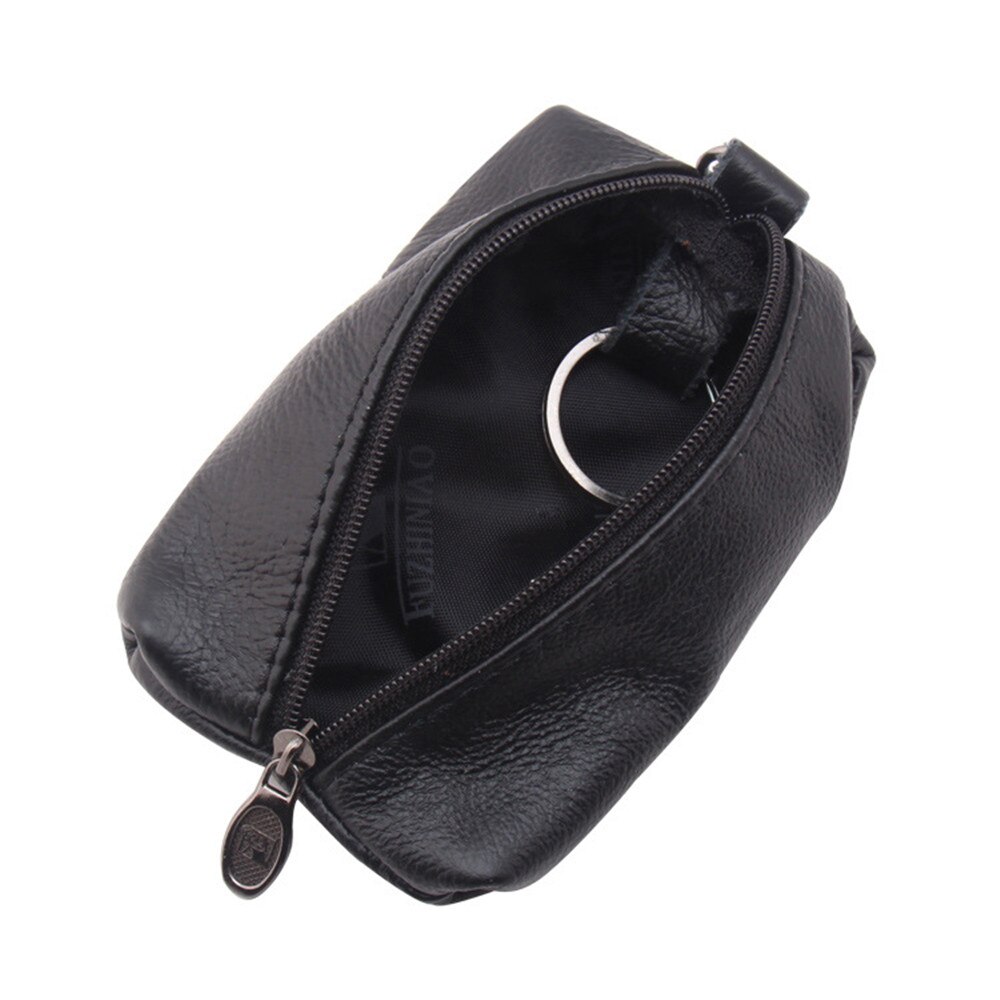 Leather Key Wallets Male Zipper Car Key Wallet Housekeeper Covers Zipper Bag Keychain Cover Housekeeper Key Holders