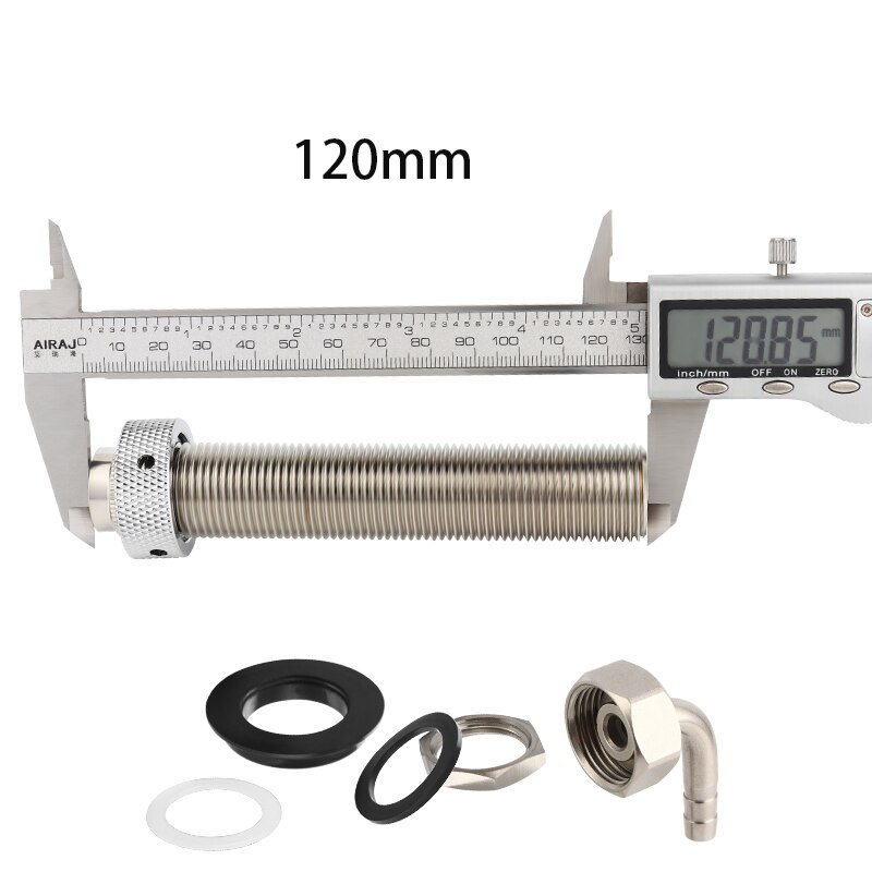 Beer Tap Faucet Shank With Barber Elbow, Chrome Plate Brass Shank G5/8 For Adjustable Tap Draft Beer Dispenser Home brewing Bar: 120mm