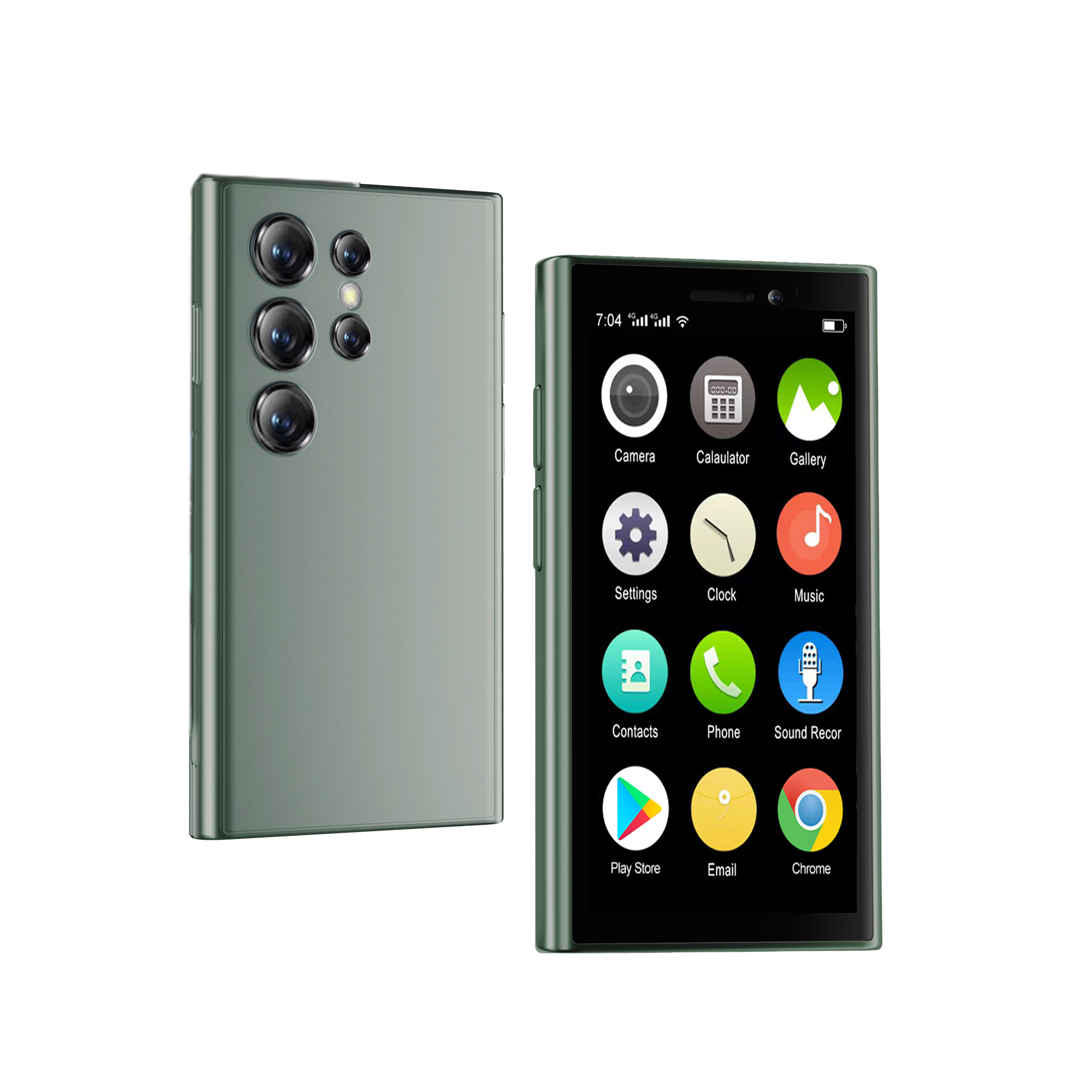 SERVO S26 Mini-Taschen-Smartphone 2 GB + 16 GB 3G WCDMA Android 9.0 System WIFI Hotspot Gesicht Freischalten Dual SIM klein Palme Smartphones: grün