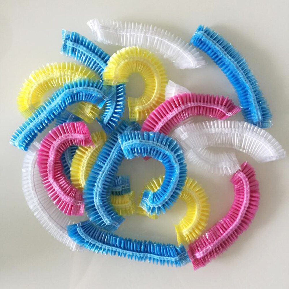 100Pcs Women Disposable Transparent Shower Hair Salon SPA Cap Protective Hat Anti-dust Protective Cap Shower Cap Hair Dye Cap