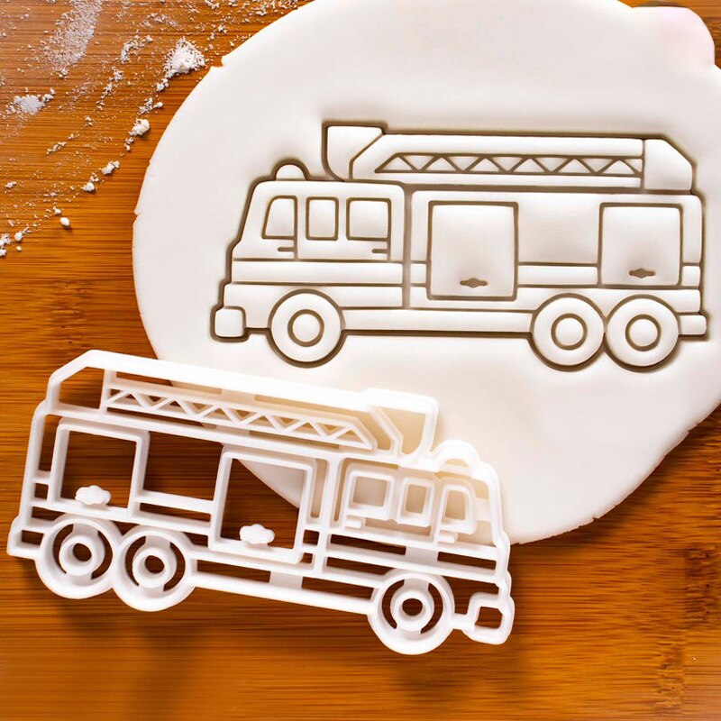 Molde de ingeniería de dibujos animados para galletas, cortador de galletas, glaseado de Fondant, de Tractor, de mantequilla y camión de bomberos