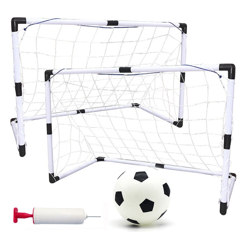 2 set löstagbara gör-det-själv bärbara barn sport fotboll mål träning krim spel fotboll grind diy vit med fotboll och: Default Title