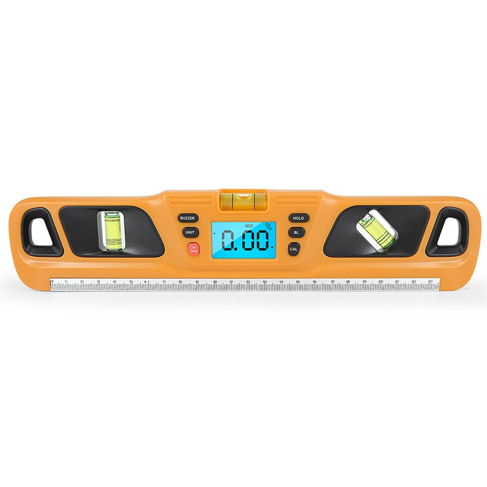 Protractor Inclinometer Horizontal Scale Ruler Bubble Electric Level Digital Spirit level 360 degree Angle Finder: Yellow