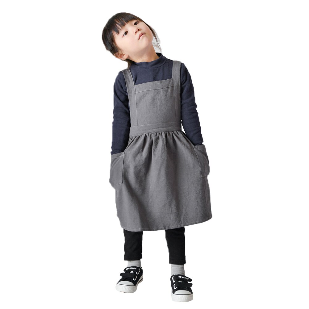 AA Kids-delantal japonés de algodón y lino para publicidad, uniforme de cocina para hornear con bolsillo: A / S