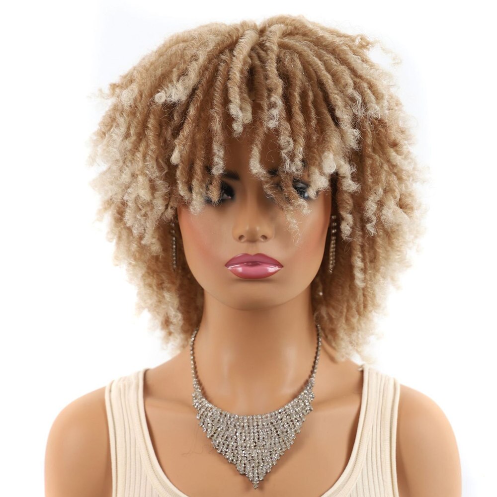 GURUILAGU Dreadlock Hair Wig Synthetic Wigs for Black Women High Temperature Fiber African Braided Wigs Black Blonde Wigs Women: 27T613