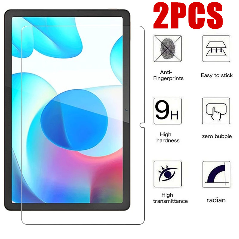 Voor Realme Pad Case 2021Case,360 Graden Draaien Stand Tablet Cover Voor Realme Pad 10.4 Inch Stand Pu Lederen Beschermhoes: 2 Pcs Tempered Glass