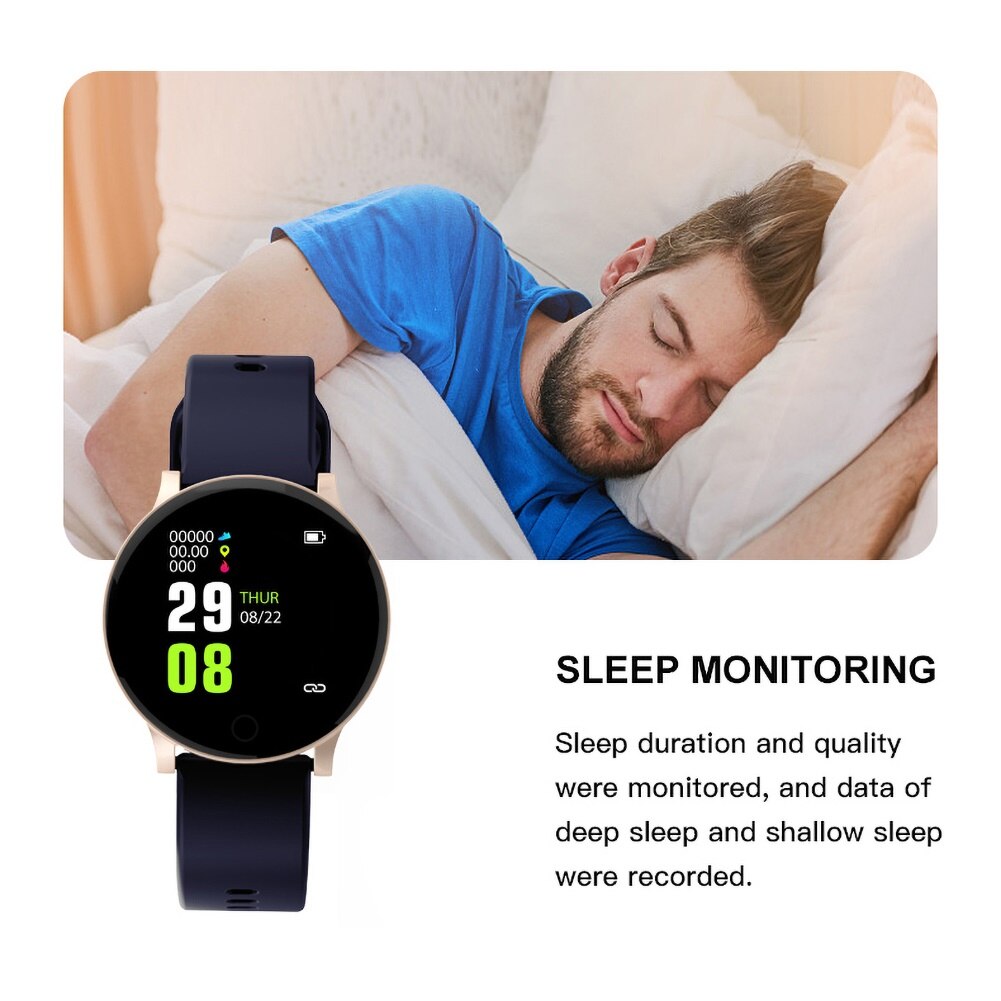 Vandtæt smartwatch mænd blodtryk kvinder sport puls fitness tracker armbånd til android ios smart watch runde