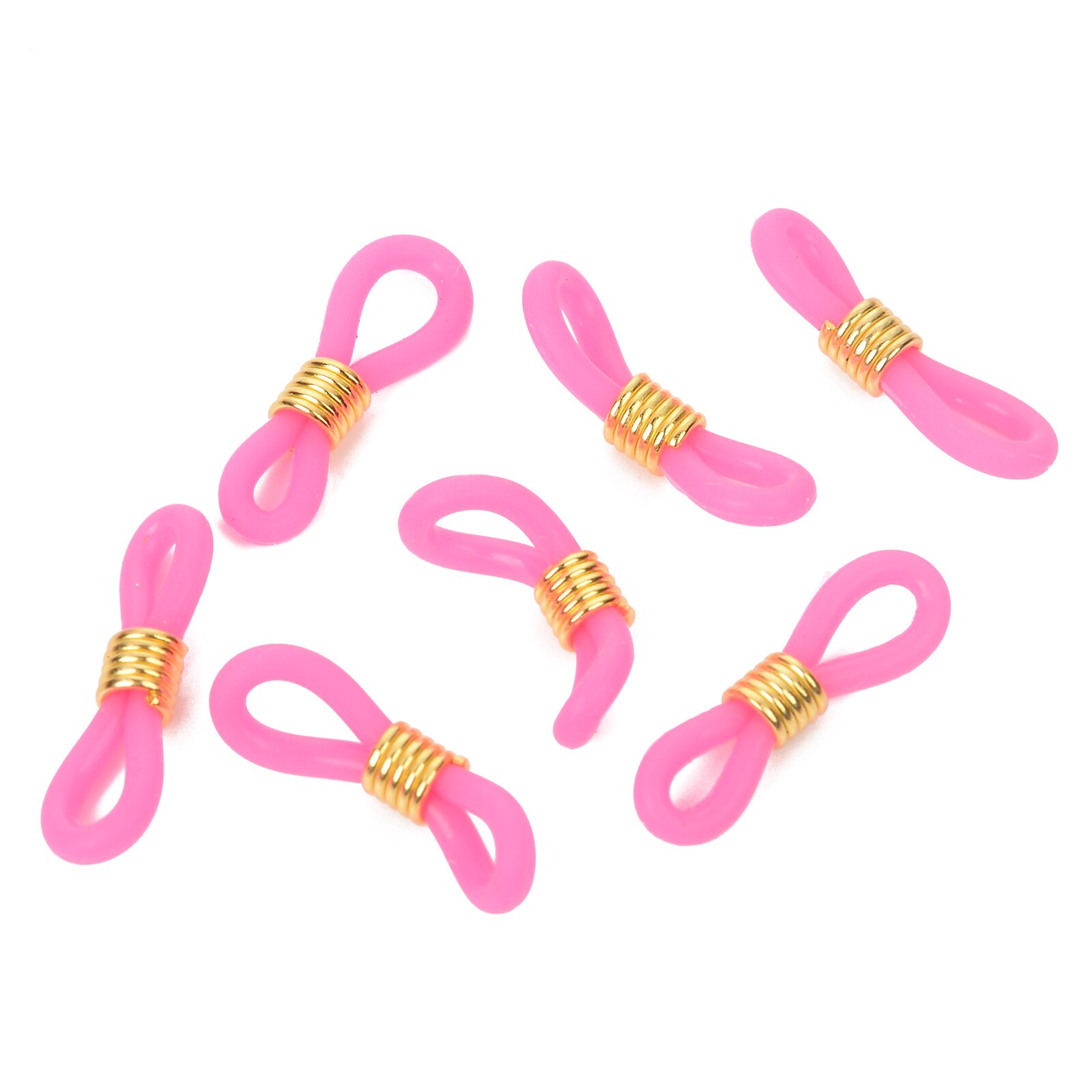 50 sztuk 22x11mm 18 kolory łańcuszek do okularów gumy silikonowej stop złota kołatka antypoślizgowe okulary okulary klamra DIY akcesoria: Rose Red