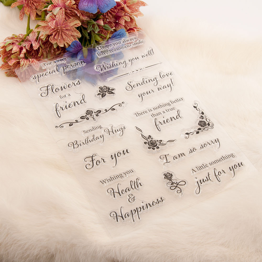 1pcs Special Person Wihs You Well with Love Sympathy Congratulations Wishes Words Clear Stamps for Card Making and Scrapbooking