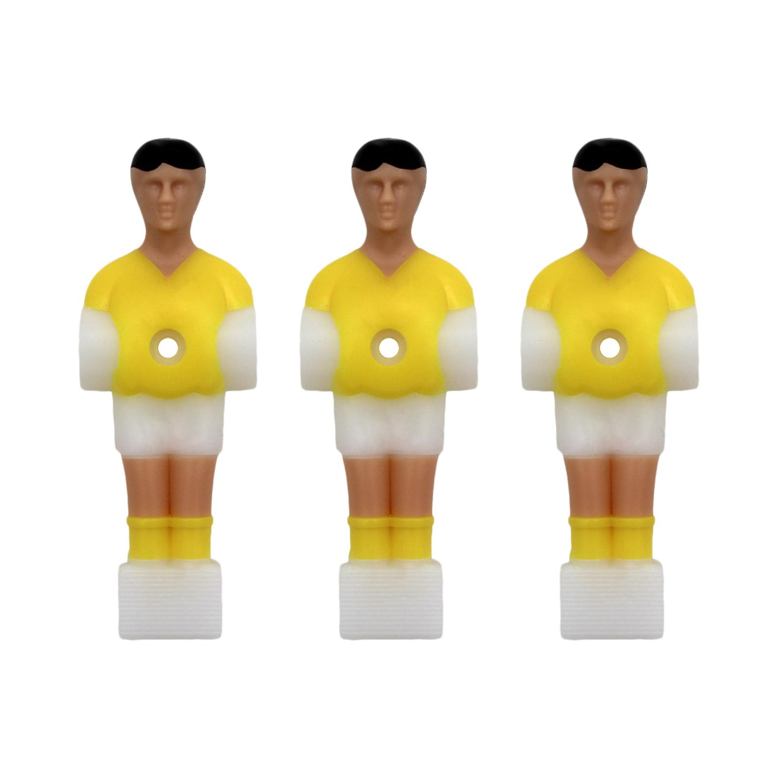 3x Voetbaltafel Mannen Speler Voetballer Tafelvoetbal Mannen Vervanger Set Voor Partij Voetbaltafel Spelen Sport Indoor Games: YELLOW
